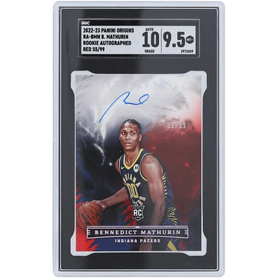 Bennedict Mathurin Indiana Pacers Autographed 2022-23 Panini Origins Red Rookie Autograph #RA-BMN #55/99 SGC Authenticated 9.5/10 Rookie Card