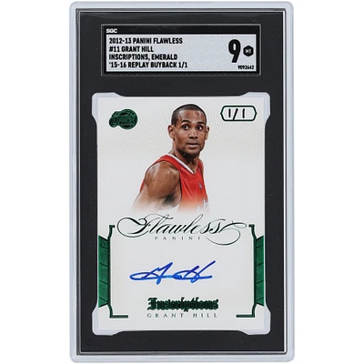 Grant Hill Los Angeles Clippers Autographed 2012-13 Panini Flawless Emerald Inscriptions '15-16 Replay Buyback #11 #1/1 SGC Authenticated 9 Card