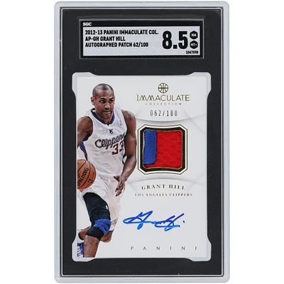 Grant Hill Los Angeles Clippers Autographed 2012-13 Panini Immaculate Collection Autograph Patch 3 Color Relic #AP-GH #62/100 SGC Authenticated 8.5 Card