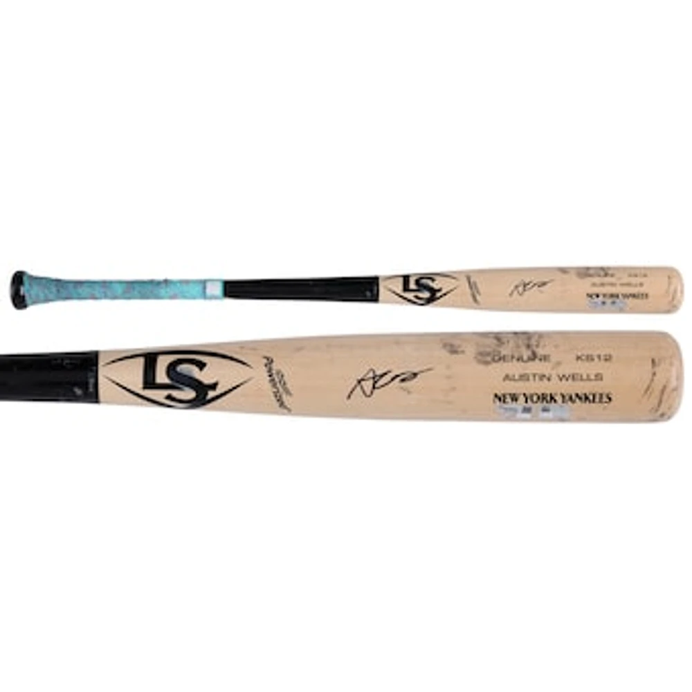 Austin Wells New York Yankees Autographed Game-Used Tan/Black Louisville Slugger Bat vs. Los Angeles Dodgers on October 30, 2024 - World Series Game 5