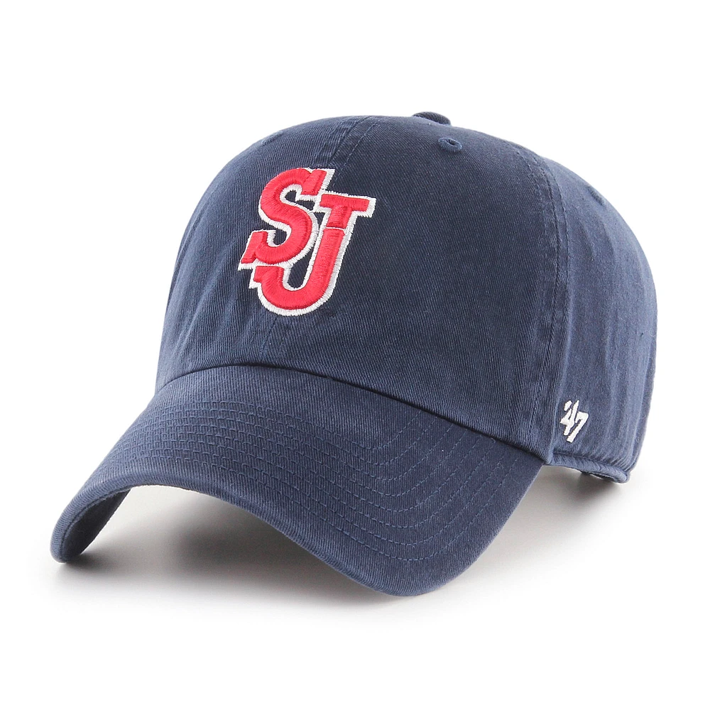 Men's '47 Navy St. John's Red Storm Clean Up Adjustable Hat