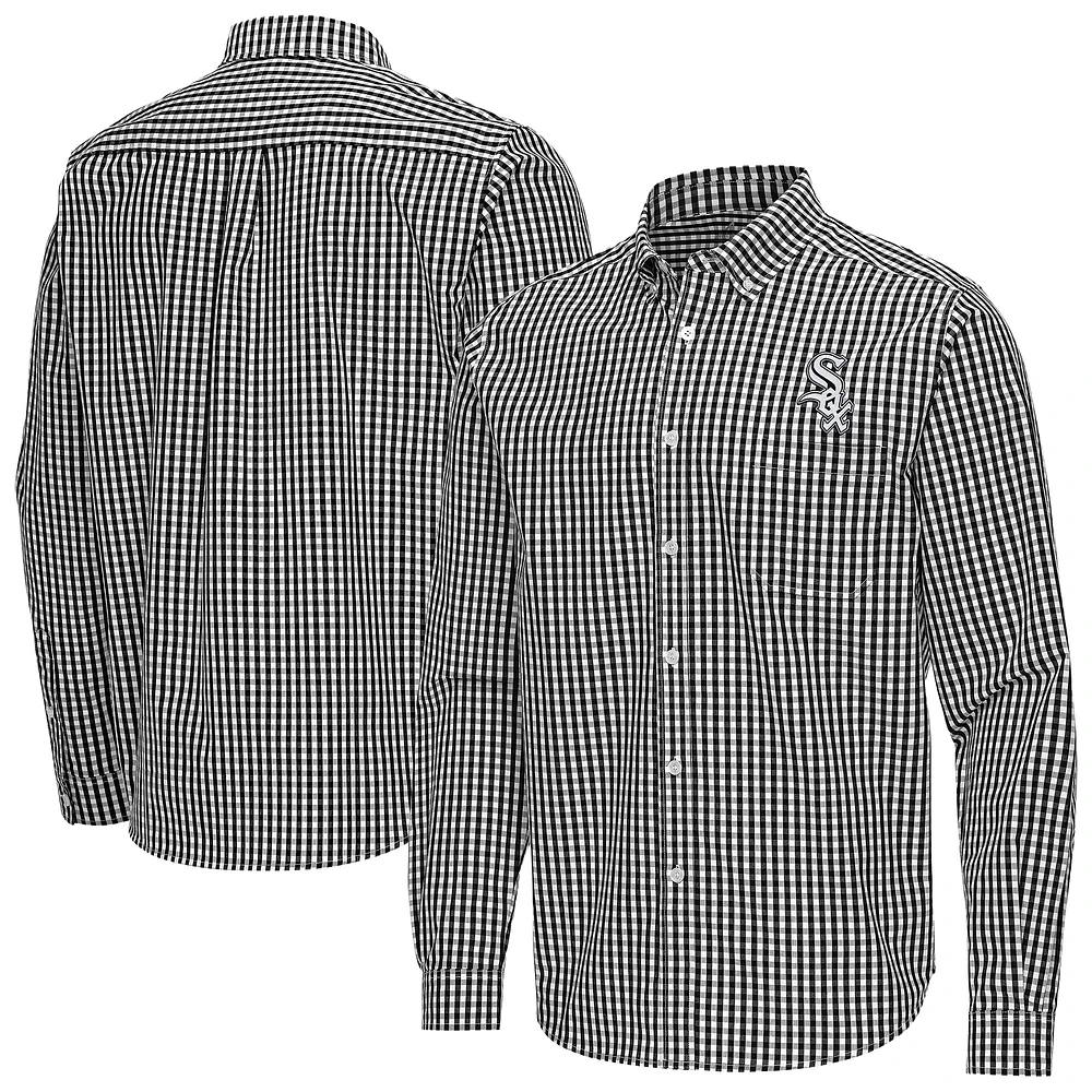 Men's Antigua Chicago White Sox Ellis Woven Tri-Blend Button-Down Shirt