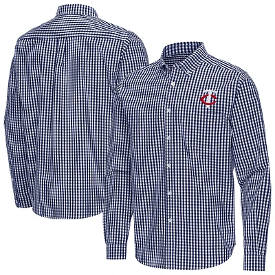 Men's Antigua Navy Minnesota Twins Ellis Woven Tri-Blend Button-Down Shirt