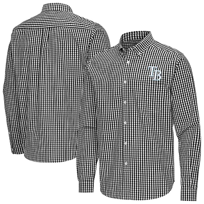 Men's Antigua Tampa Bay Rays Ellis Woven Tri-Blend Button-Down Shirt
