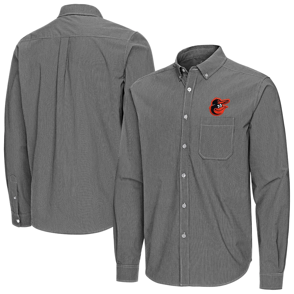 Men's Antigua Baltimore Orioles Porter Woven Long Sleeve Button-Down Shirt