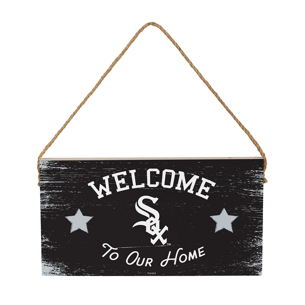 Chicago White Sox 6" x 11" Welcome Home Wood Wall Sign with Rope Hanger