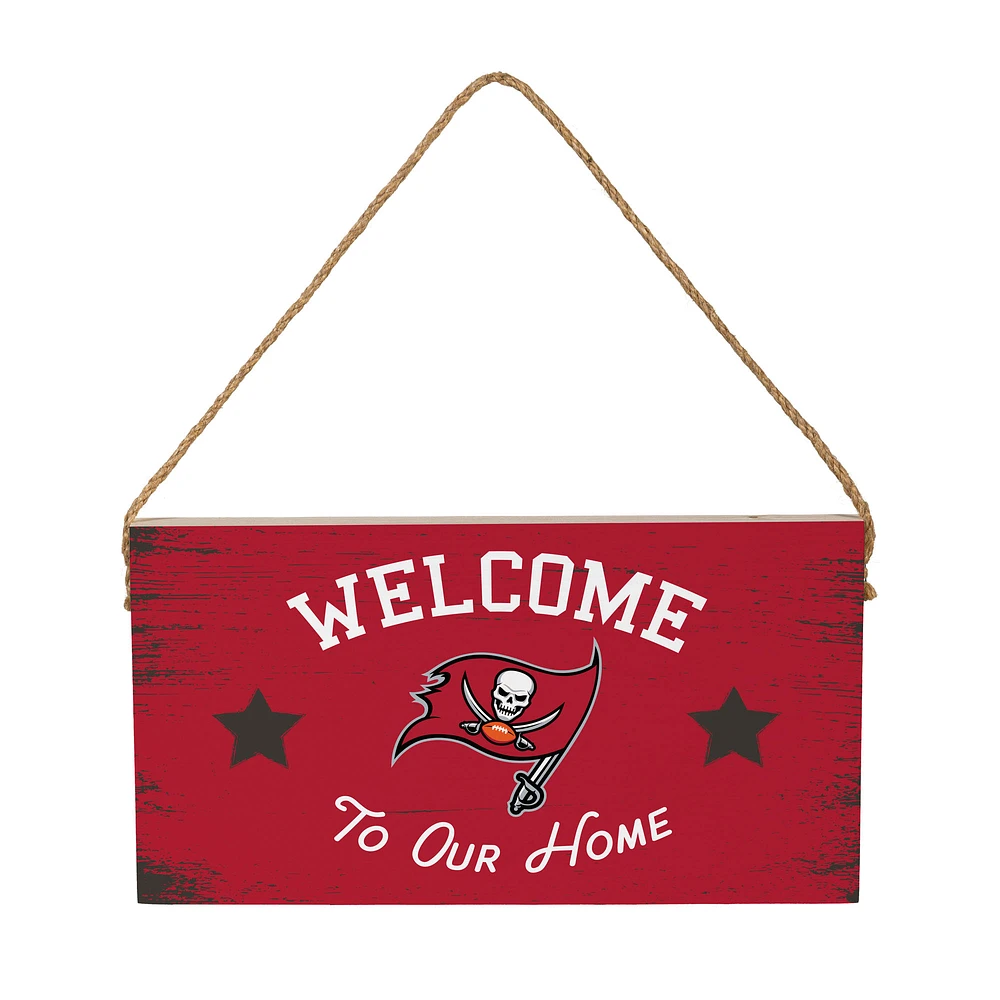 Tampa Bay Buccaneers 6" x 11" Welcome Home Wood Wall Sign with Rope Hanger