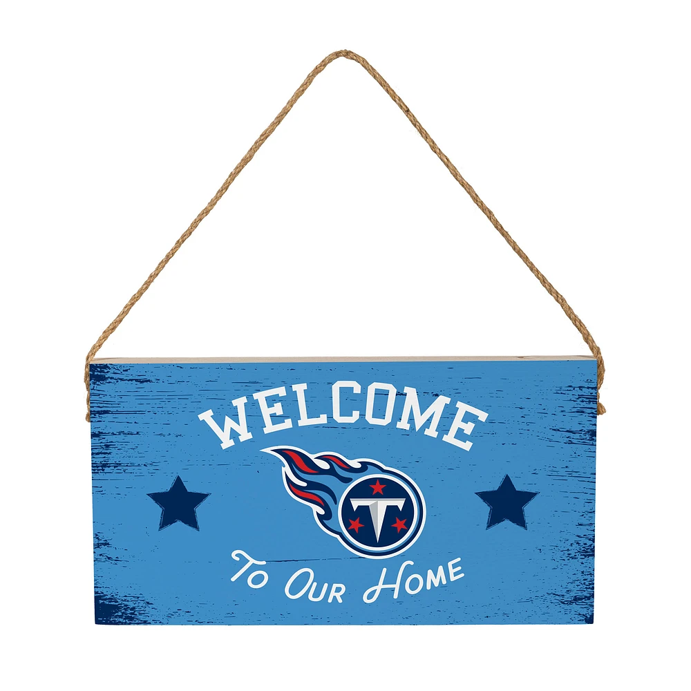 Tennessee Titans 6" x 11" Welcome Home Wood Wall Sign with Rope Hanger