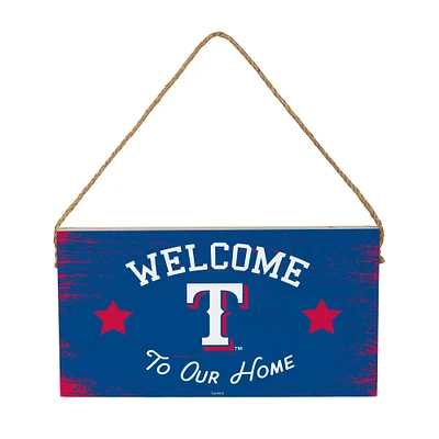 Texas Rangers 6" x 11" Welcome Home Wood Wall Sign with Rope Hanger