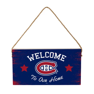 Montreal Canadiens 6" x 11" Welcome Home Wood Wall Sign with Rope Hanger