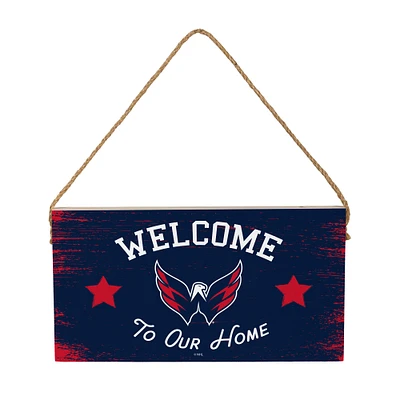 Washington Capitals 6" x 11" Welcome Home Wood Wall Sign with Rope Hanger