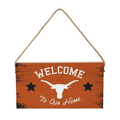 Texas Longhorns 6" x 11" Welcome Home Wood Wall Sign with Rope Hanger