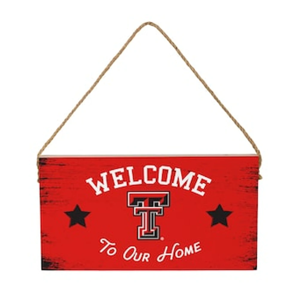 Texas Tech Red Raiders 6" x 11" Welcome Home Wood Wall Sign with Rope Hanger