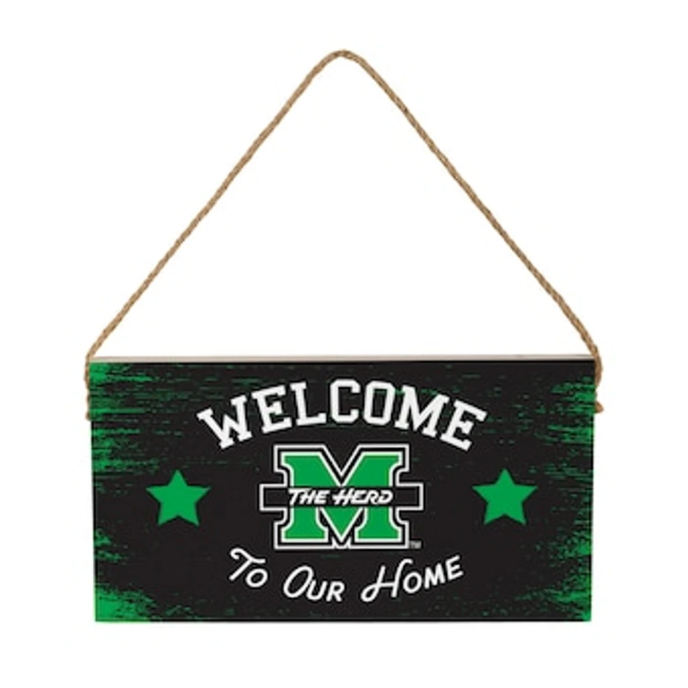 Marshall Thundering Herd 6" x 11" Welcome Home Wood Wall Sign with Rope Hanger
