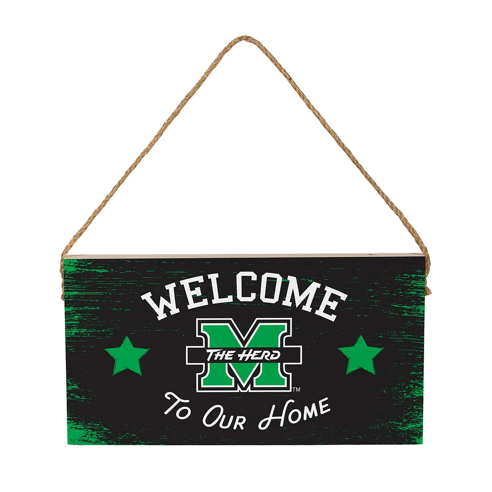 Marshall Thundering Herd 6" x 11" Welcome Home Wood Wall Sign with Rope Hanger