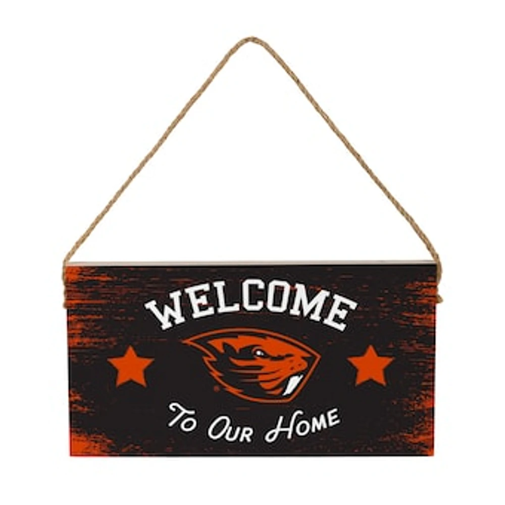 Oregon State Beavers 6" x 11" Welcome Home Wood Wall Sign with Rope Hanger
