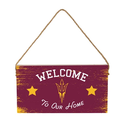 Arizona State Sun Devils 6" x 11" Welcome Home Wood Wall Sign with Rope Hanger