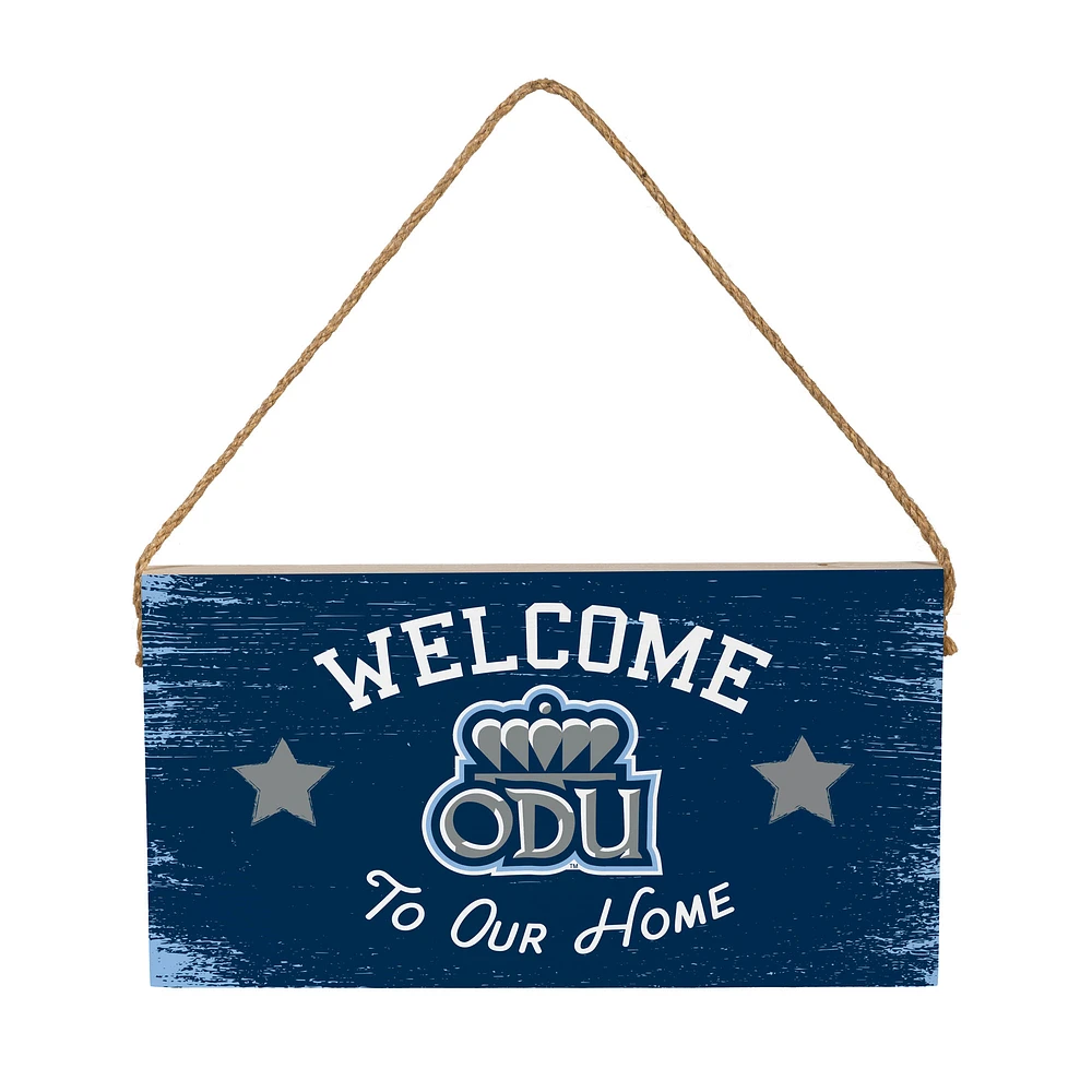 Old Dominion Monarchs 6" x 11" Welcome Home Wood Wall Sign with Rope Hanger