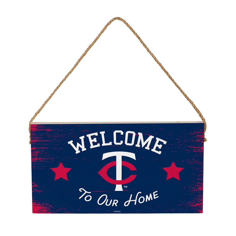 Minnesota Twins 6" x 11" Welcome Home Wood Wall Sign with Rope Hanger