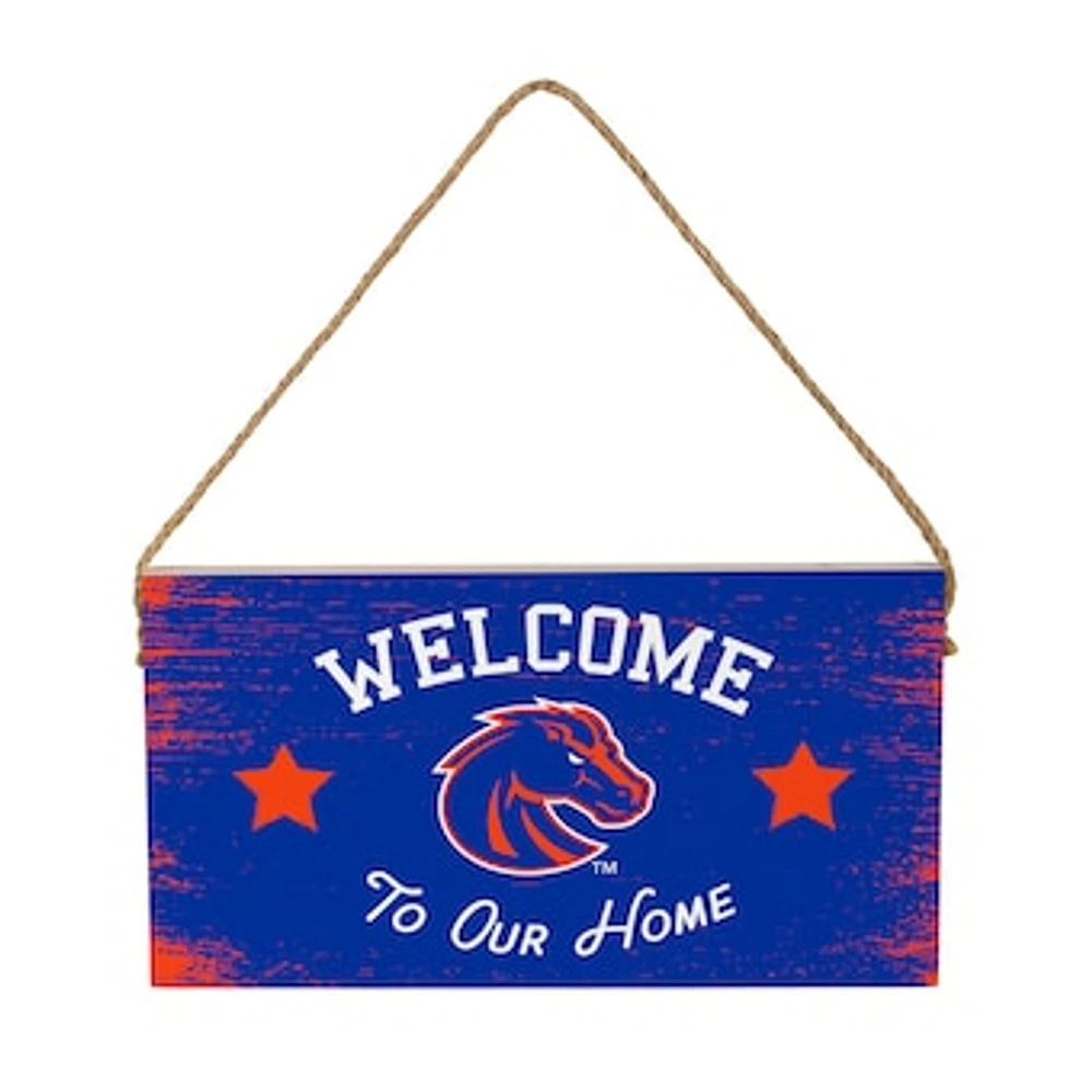 Boise State Broncos 6" x 11" Welcome Home Wood Wall Sign with Rope Hanger