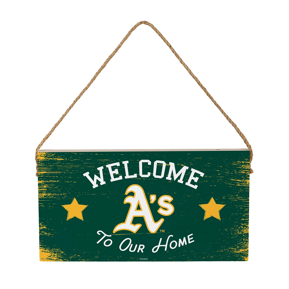 Athletics 6" x 11" Welcome Home Wood Wall Sign with Rope Hanger
