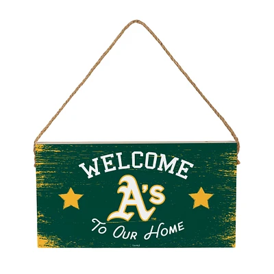 Athletics 6" x 11" Welcome Home Wood Wall Sign with Rope Hanger