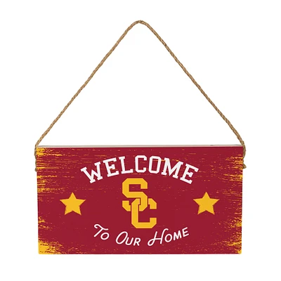 USC Trojans 6" x 11" Welcome Home Wood Wall Sign with Rope Hanger