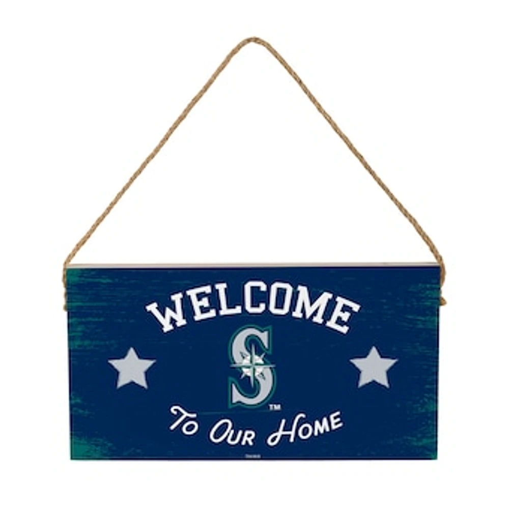 Seattle Mariners 6" x 11" Welcome Home Wood Wall Sign with Rope Hanger
