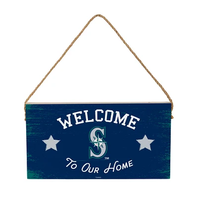 Seattle Mariners 6" x 11" Welcome Home Wood Wall Sign with Rope Hanger
