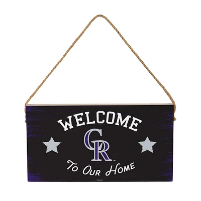 Colorado Rockies 6" x 11" Welcome Home Wood Wall Sign with Rope Hanger