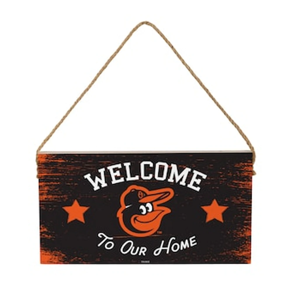 Baltimore Orioles 6" x 11" Welcome Home Wood Wall Sign with Rope Hanger