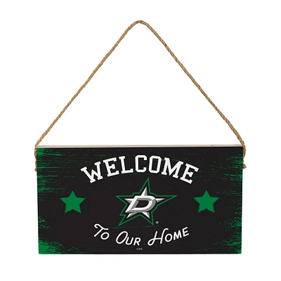Dallas Stars 6" x 11" Welcome Home Wood Wall Sign with Rope Hanger