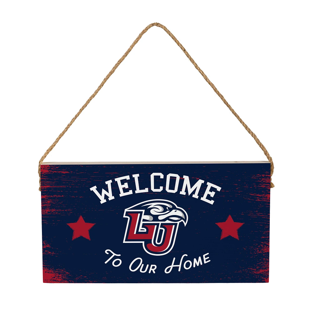 Liberty Flames 6" x 11" Welcome Home Wood Wall Sign with Rope Hanger