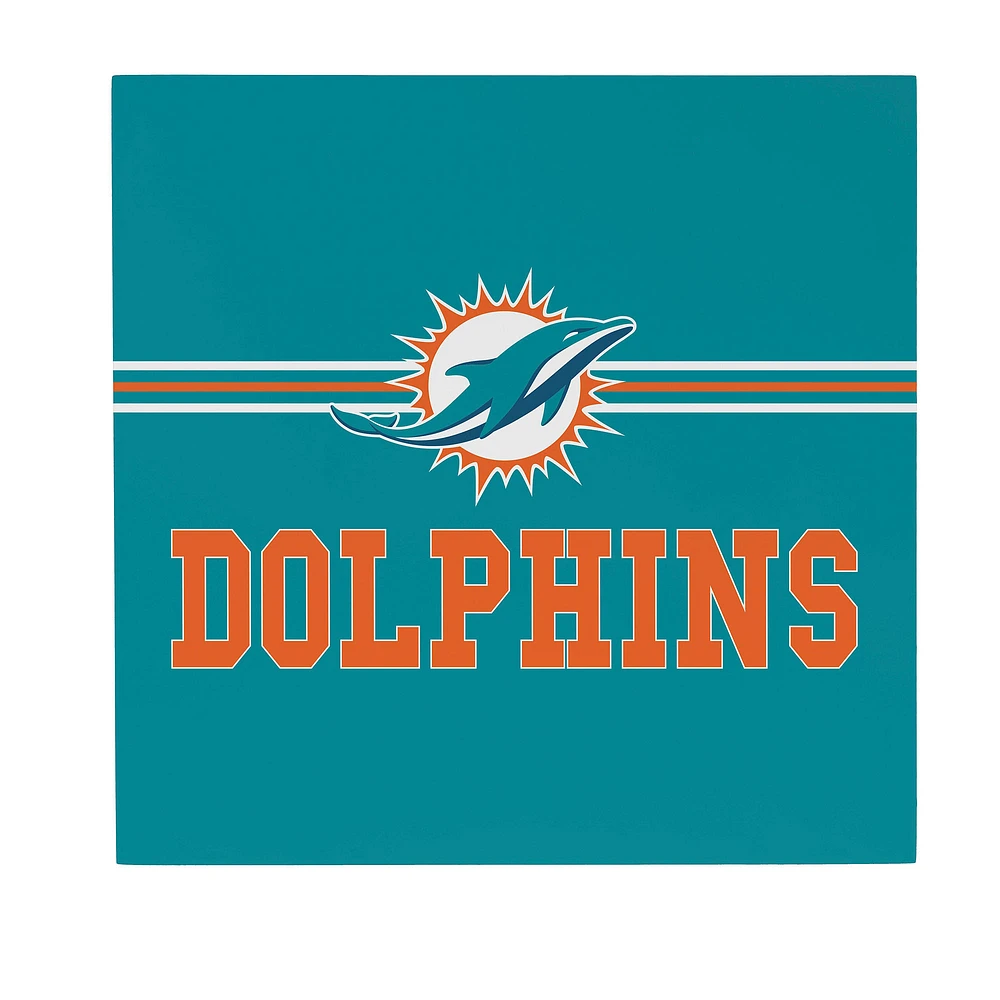 Miami Dolphins 12" x 12" Wood Wall Sign