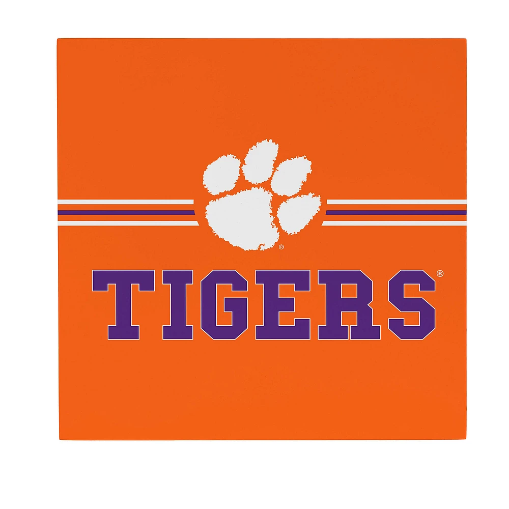 Clemson Tigers 12" x 12" Wood Wall Sign