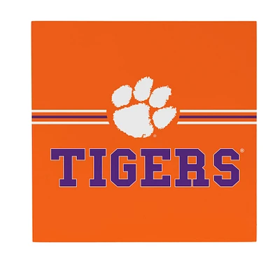 Clemson Tigers 12" x 12" Wood Wall Sign