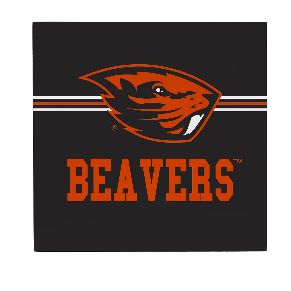 Oregon State Beavers 12" x 12" Wood Wall Sign