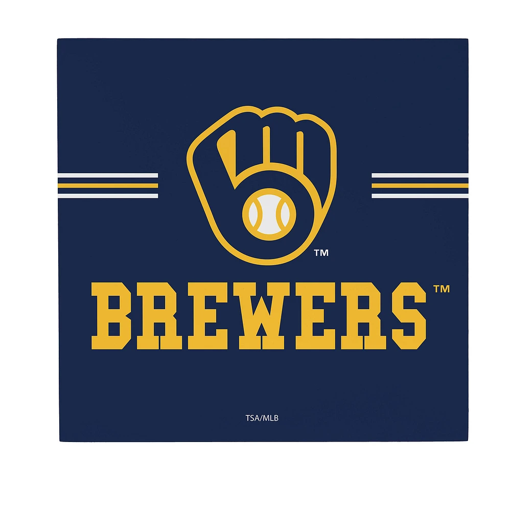 Milwaukee Brewers 12" x 12" Wood Wall Sign
