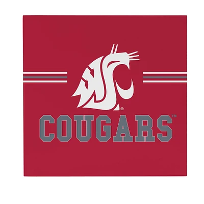 Washington State Cougars 12" x 12" Wood Wall Sign