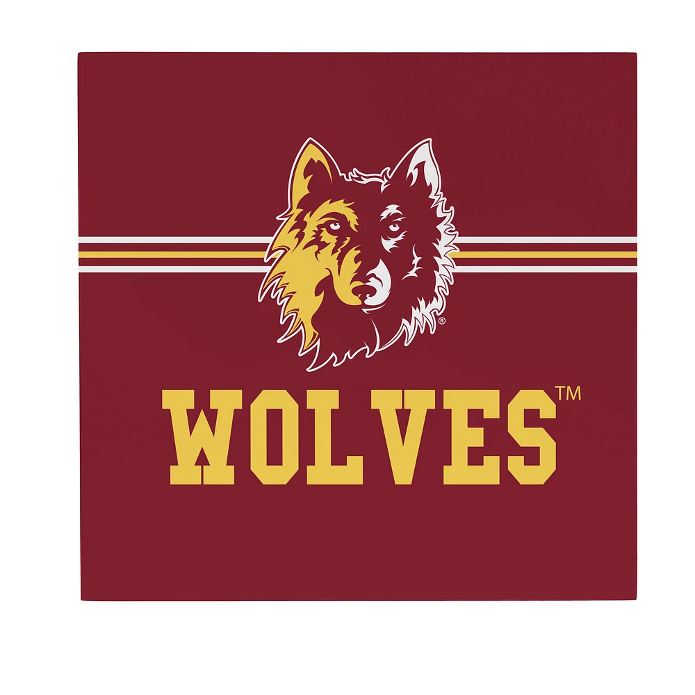 Northern State University Wolves 12" x 12" Wood Wall Sign