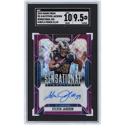 Steven Jackson St. Louis Rams Autographed 2024 Panini Prizm Purple Power Prizm #SS-SJN #31/49 SGC Authenticated 9.5/10 Card