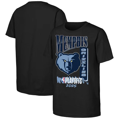 Youth Black Memphis Grizzlies 2025 NBA Playoffs Hype T-Shirt