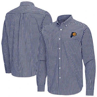 Men's Antigua Navy Indiana Pacers Ellis Woven Tri-Blend Button-Down Shirt
