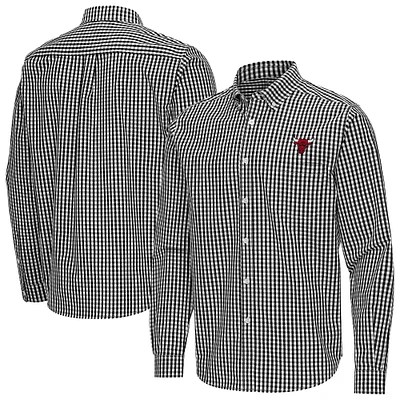 Men's Antigua Chicago Bulls Ellis Woven Tri-Blend Button-Down Shirt