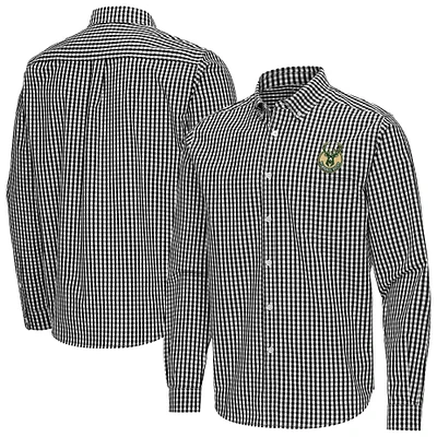 Men's Antigua Milwaukee Bucks Ellis Woven Tri-Blend Button-Down Shirt