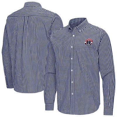 Men's Antigua Navy Washington Wizards Ellis Woven Tri-Blend Button-Down Shirt