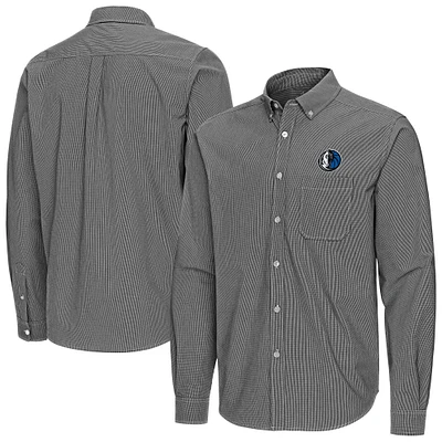 Men's Antigua Dallas Mavericks Porter Woven Long Sleeve Button-Down Shirt