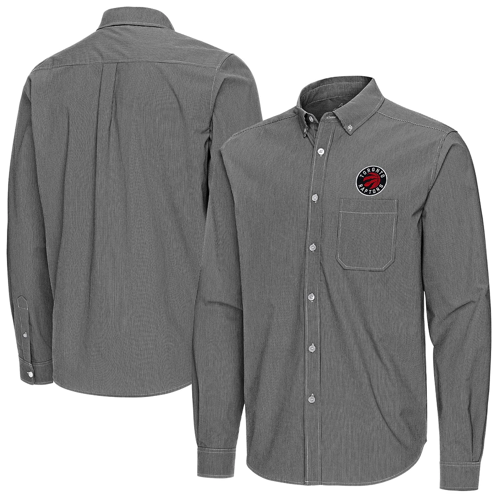 Men's Antigua Toronto Raptors Porter Woven Long Sleeve Button-Down Shirt
