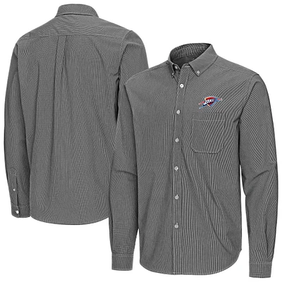 Men's Antigua Oklahoma City Thunder Porter Woven Long Sleeve Button-Down Shirt