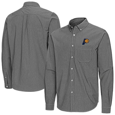 Men's Antigua Indiana Pacers Porter Woven Long Sleeve Button-Down Shirt
